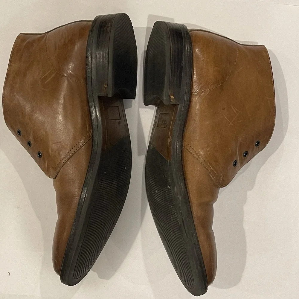 Alfani Lombard Brown Leather Chukka Boots Men's Size 9M Casual‎ Work